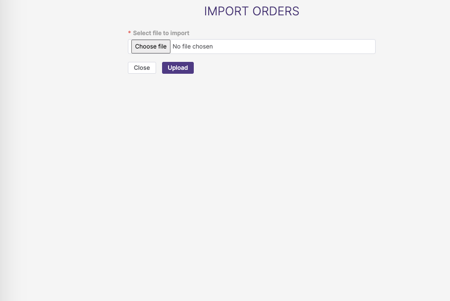 Import of orders