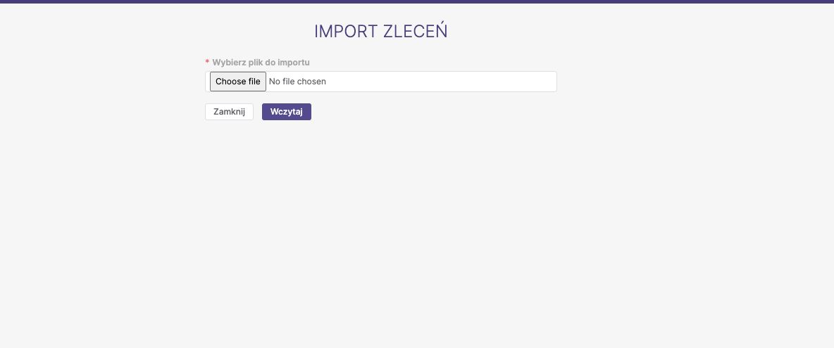 Import zleceń