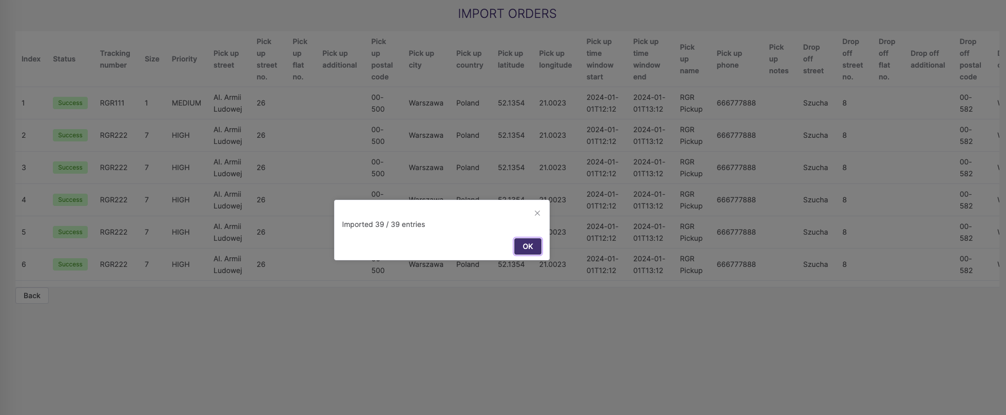 Import orders - success