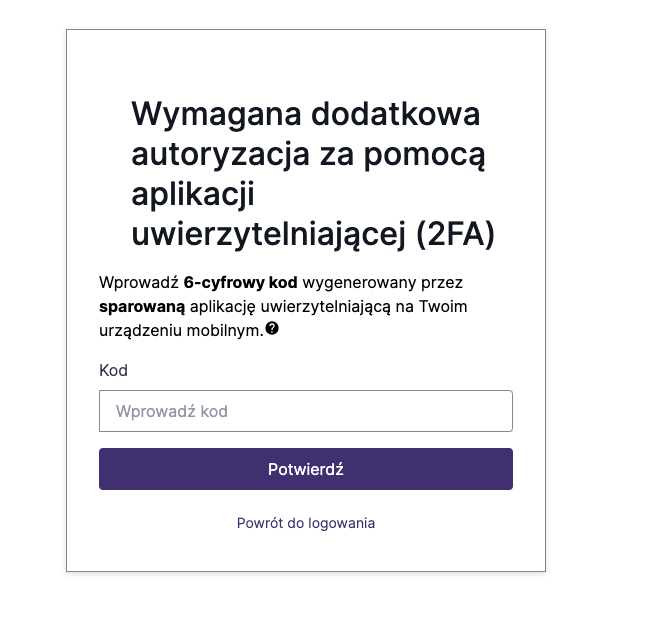 Potwierdź kod