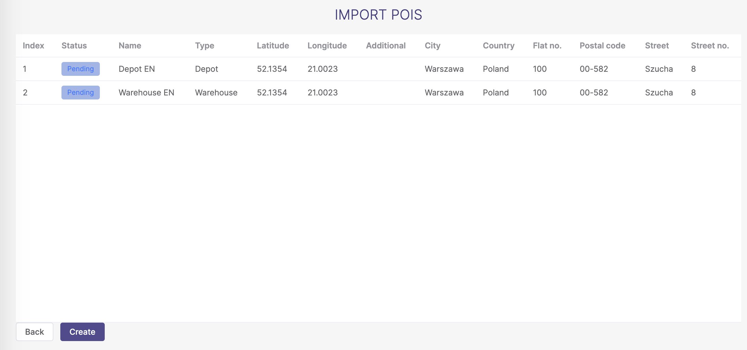 Import poi - preview