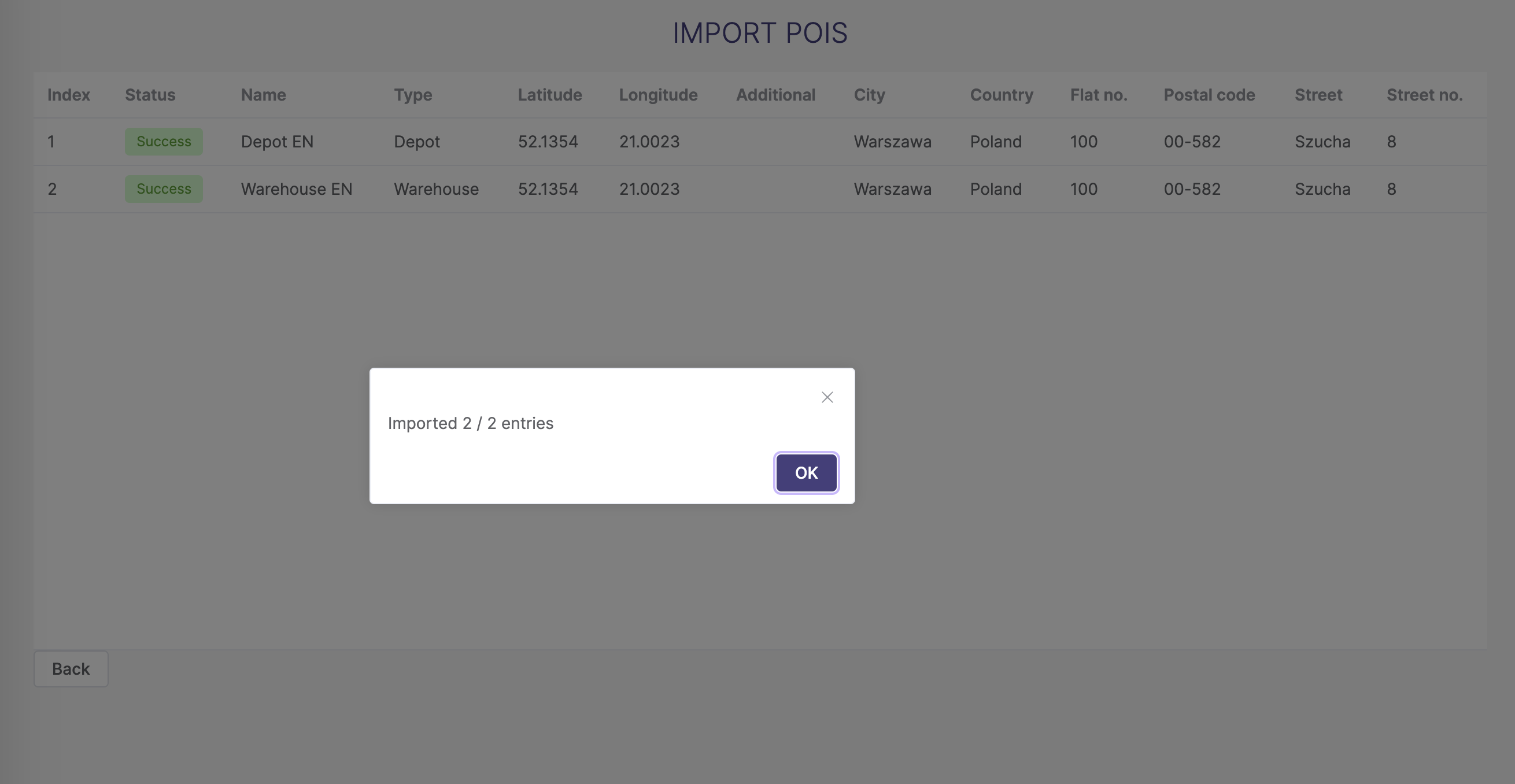Import poi - success