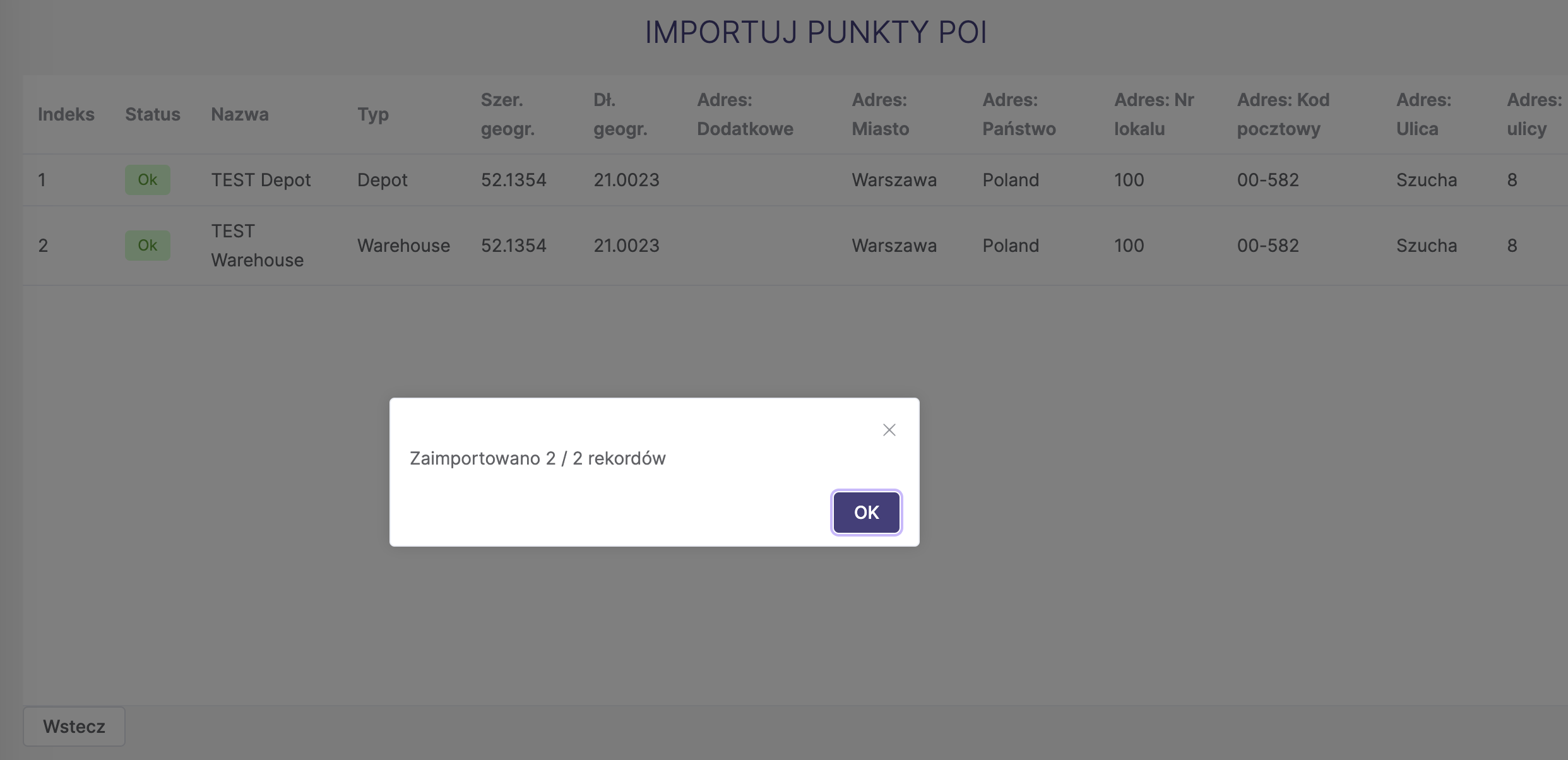 Import POI - success