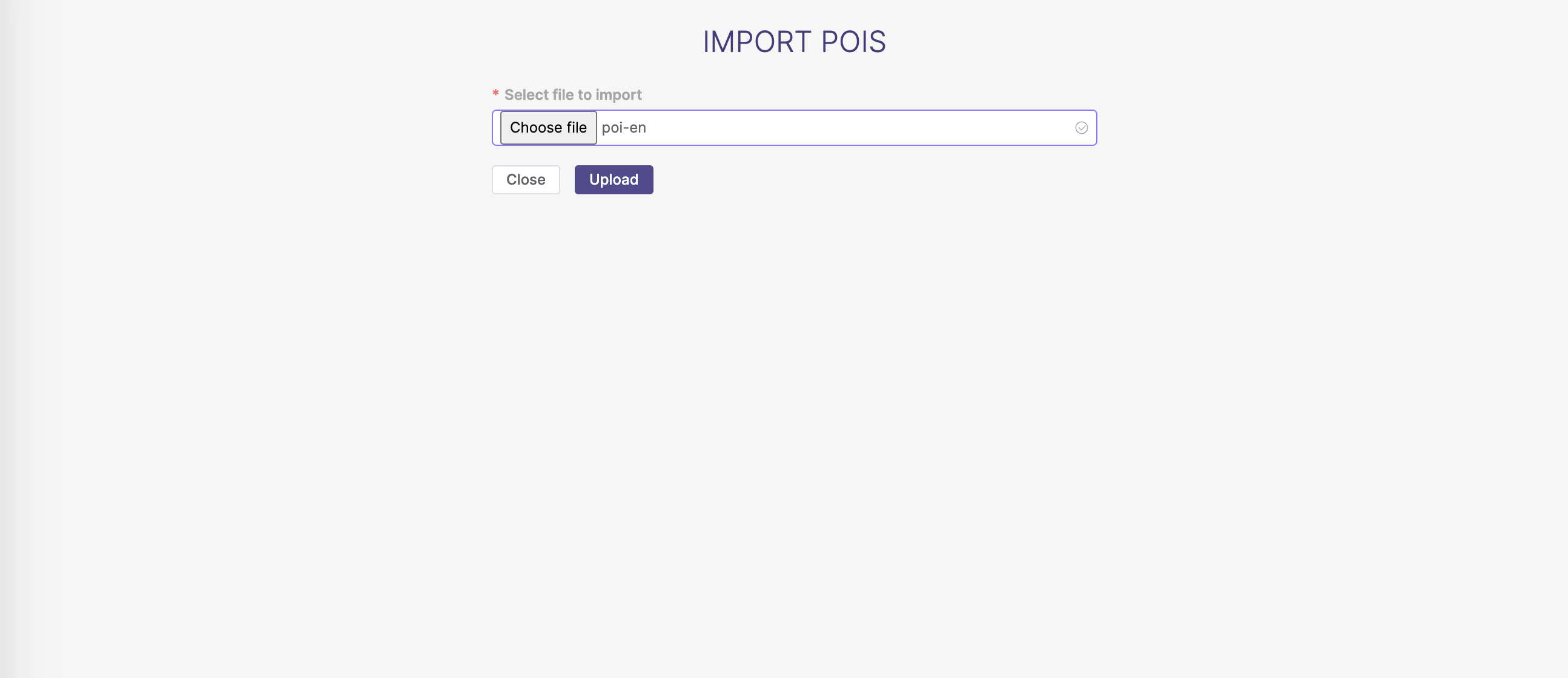 Import of poi - upload