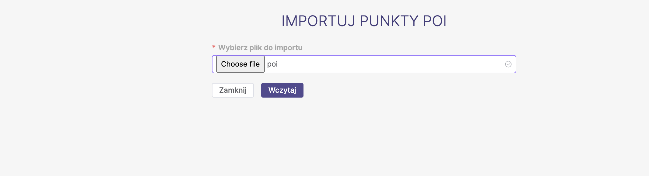 Import POI - upload