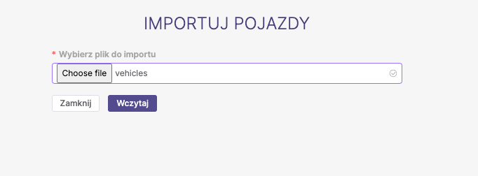 Import upload